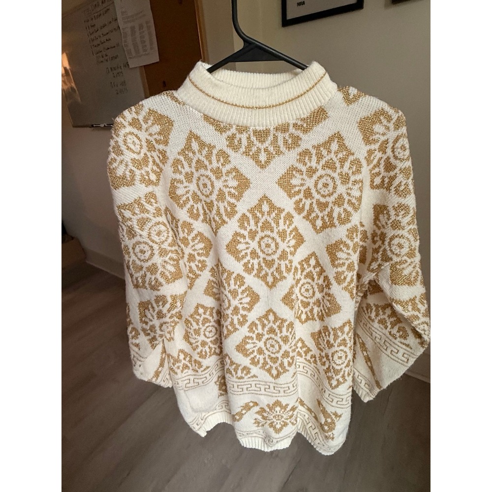 Vintage cream gold‎ Dana Scott women's Sweater m-l